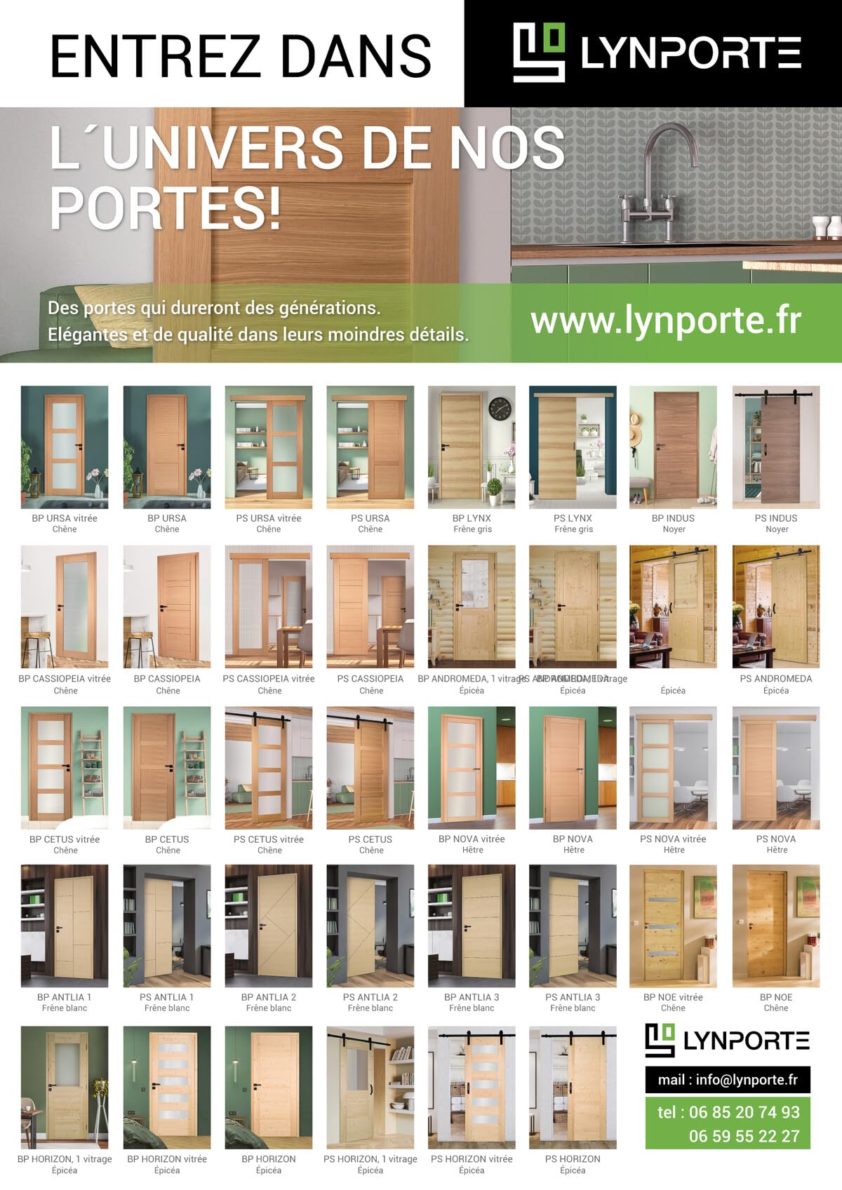 Bloc porte HORIZON bois épicéa 2040 x 730 Droite