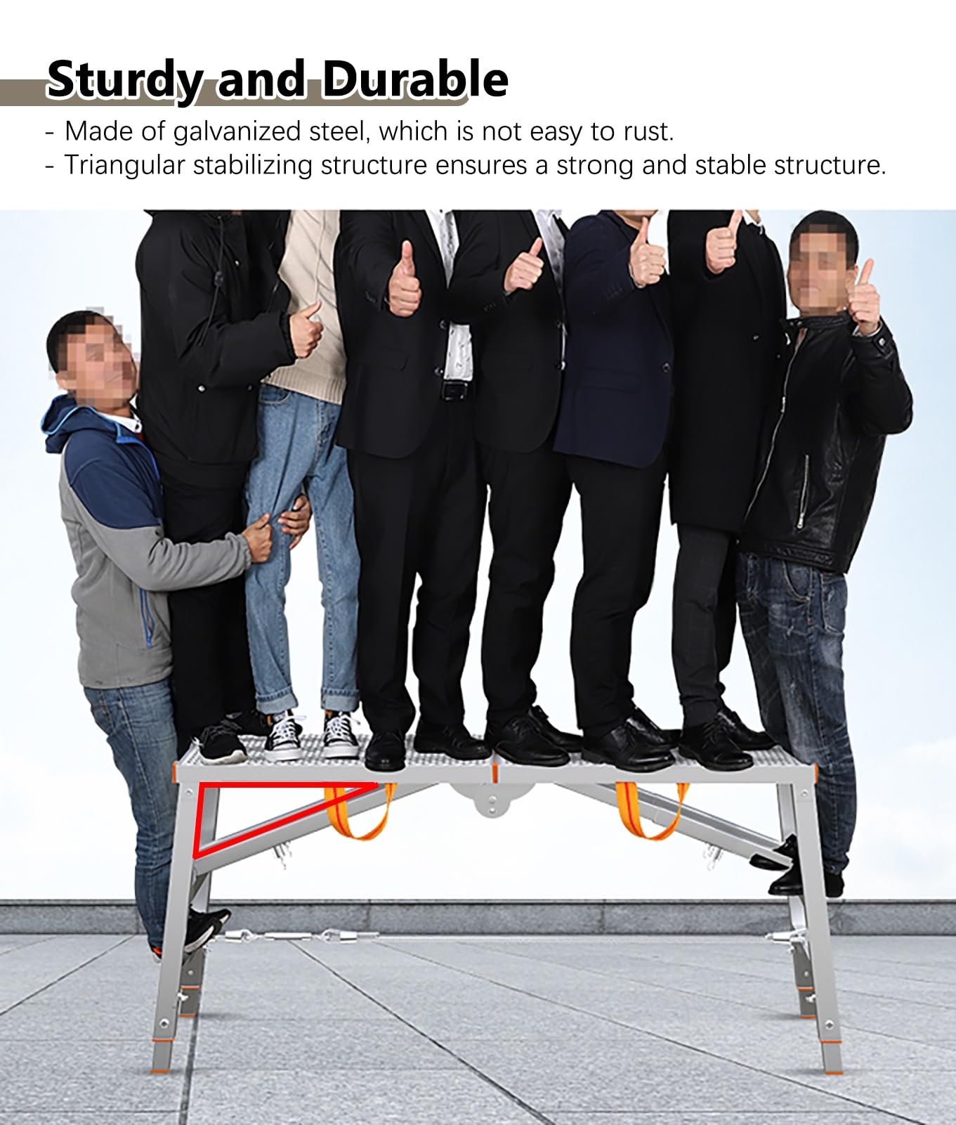 Trabattello Ponteggio ad Alta Portata, Piattaforma di Lavoro Pieghevole, Larghezza 30 cm/ 40 cm, Attrezzatura per Piattaforma di Lavoro, per Lavori di Verniciatura/ riparazione(W-30cm(11 3/4"),L-200cm