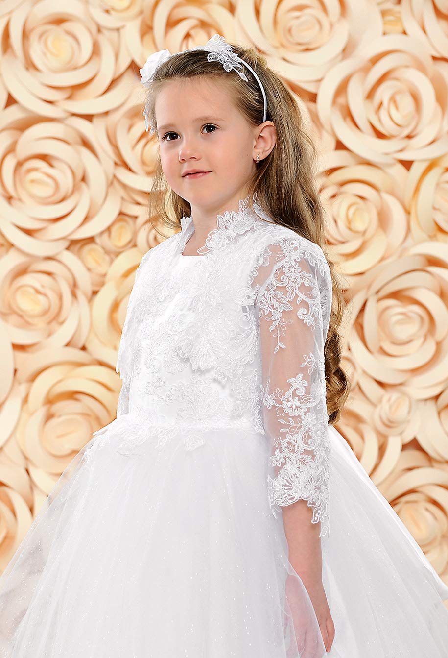 Ossa Fashion Flower First Holy Communion Girls Lace Jacket Bolero