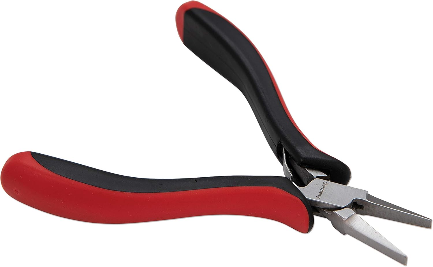The Beadsmith Platinum Series German Chain Nose Pliers, 4.75 inches (120mm) with Polished Steel Head, red and Black Ergonomic Comfort Grip Handle with Double-Leaf Spring, Tool for Jewelry Making