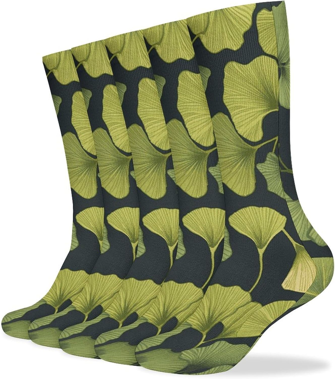 Ginkgo Biloba Stocking - Cute Casual Long Athletic,Crew Sock for Men Women,Running Socks Soft Breathable for Gift