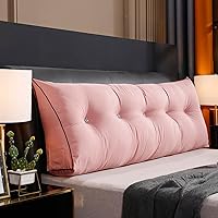 Vista 16 de Almohada triangular de lectura, almohada de cabecera de cuña para cama de día, respaldo de tatami, funda extraíble, cojín de soporte lumbar, azul