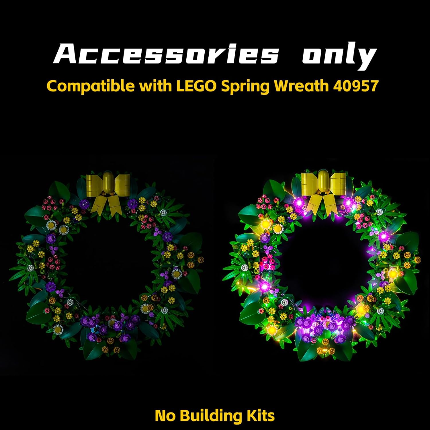 BrickBling Light Compatible with Lego Spring Wreath, LED Lighting Compatible with Lego 40957- Excluding Model