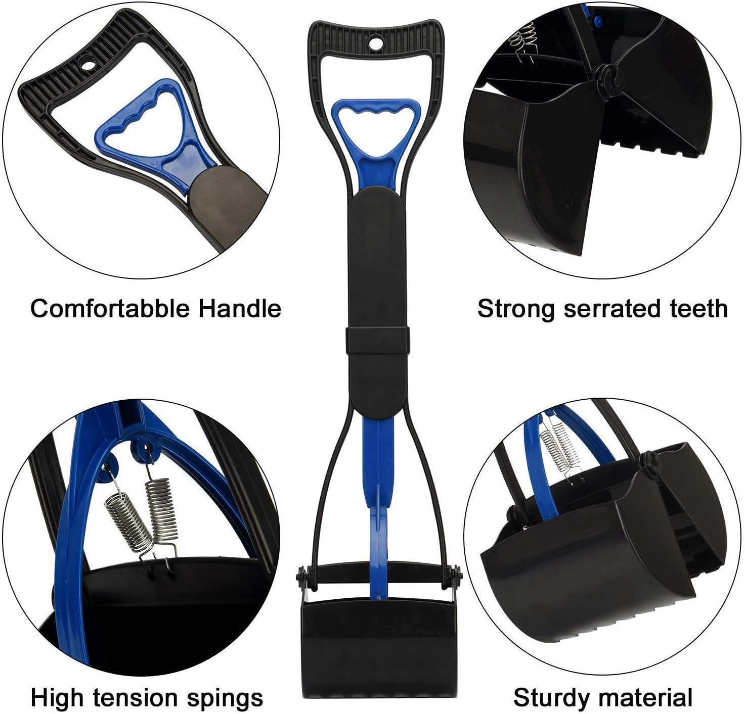 Large Size Foldable Pet Pooper Scooper Long Handle Poop Scoop Dog Sanitary Waste Pickup Removal Suitable for Any Dogs (Length - 60Cm) (Scooper- Large) (Color May Vary)