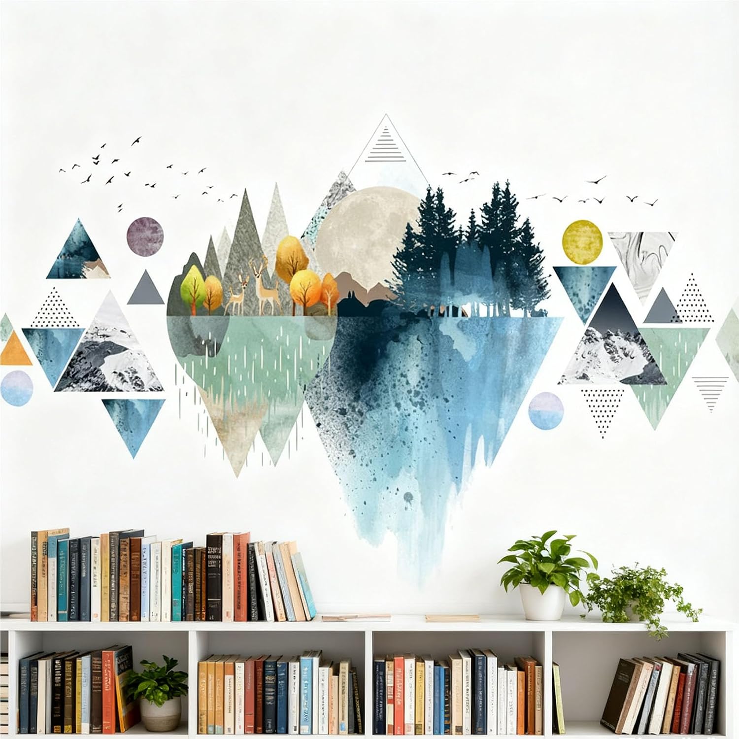 Mountain Decals for Walls Decals Peel and Stick Nature Arch Wall Decal Geometric Wall Stickers Forest Wall Mural or Living Room image 4