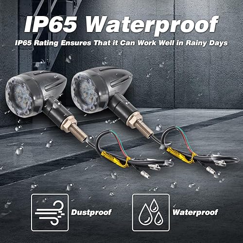 Miniatura 6 de 4 luces direccionales universales para motocicleta, mini bala LED, intermitentes, luces de freno, luces traseras traseras y luces de funcionamiento