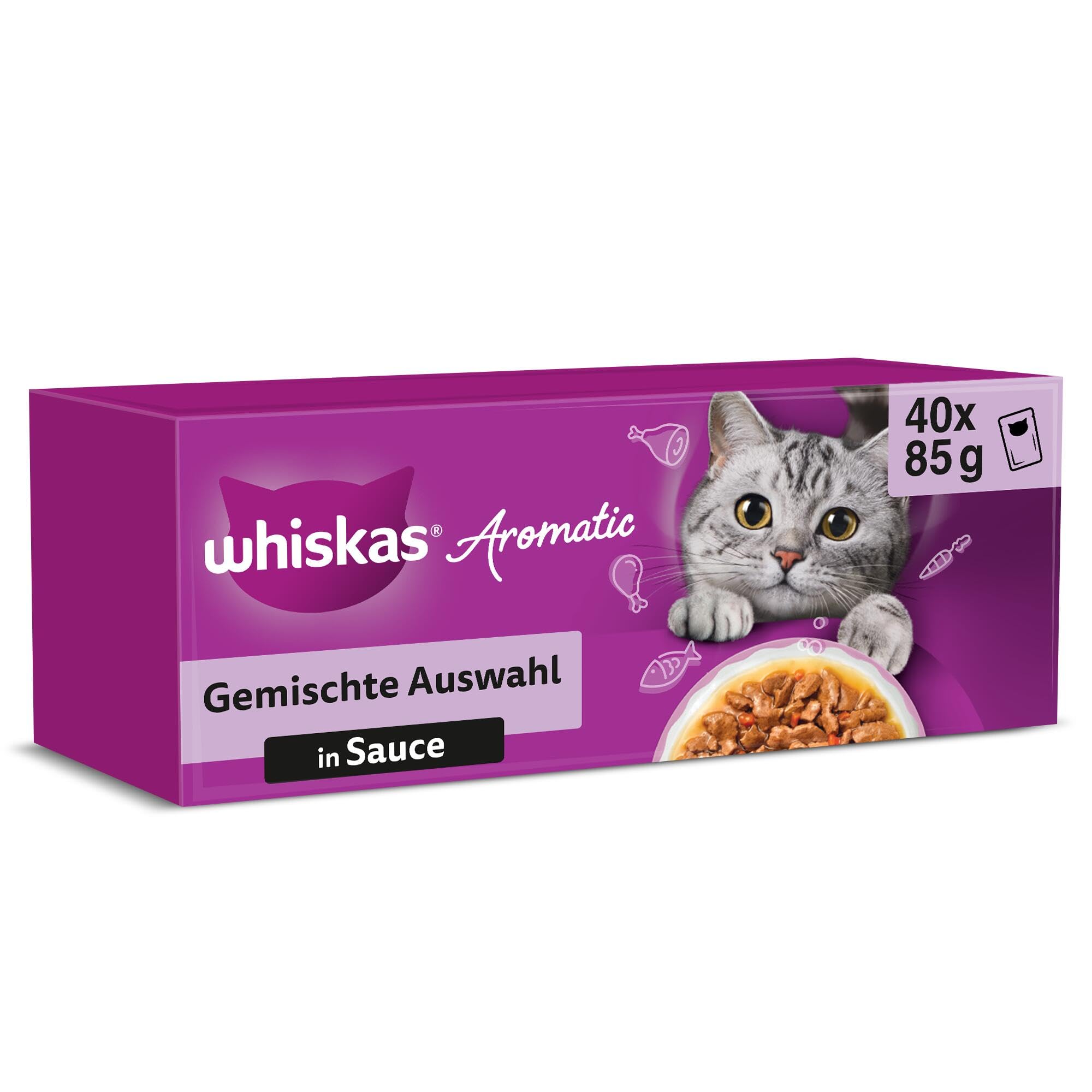 Whiskas vlažna hrana za mačke u umaku, 40 x 85 g, odabir ribe