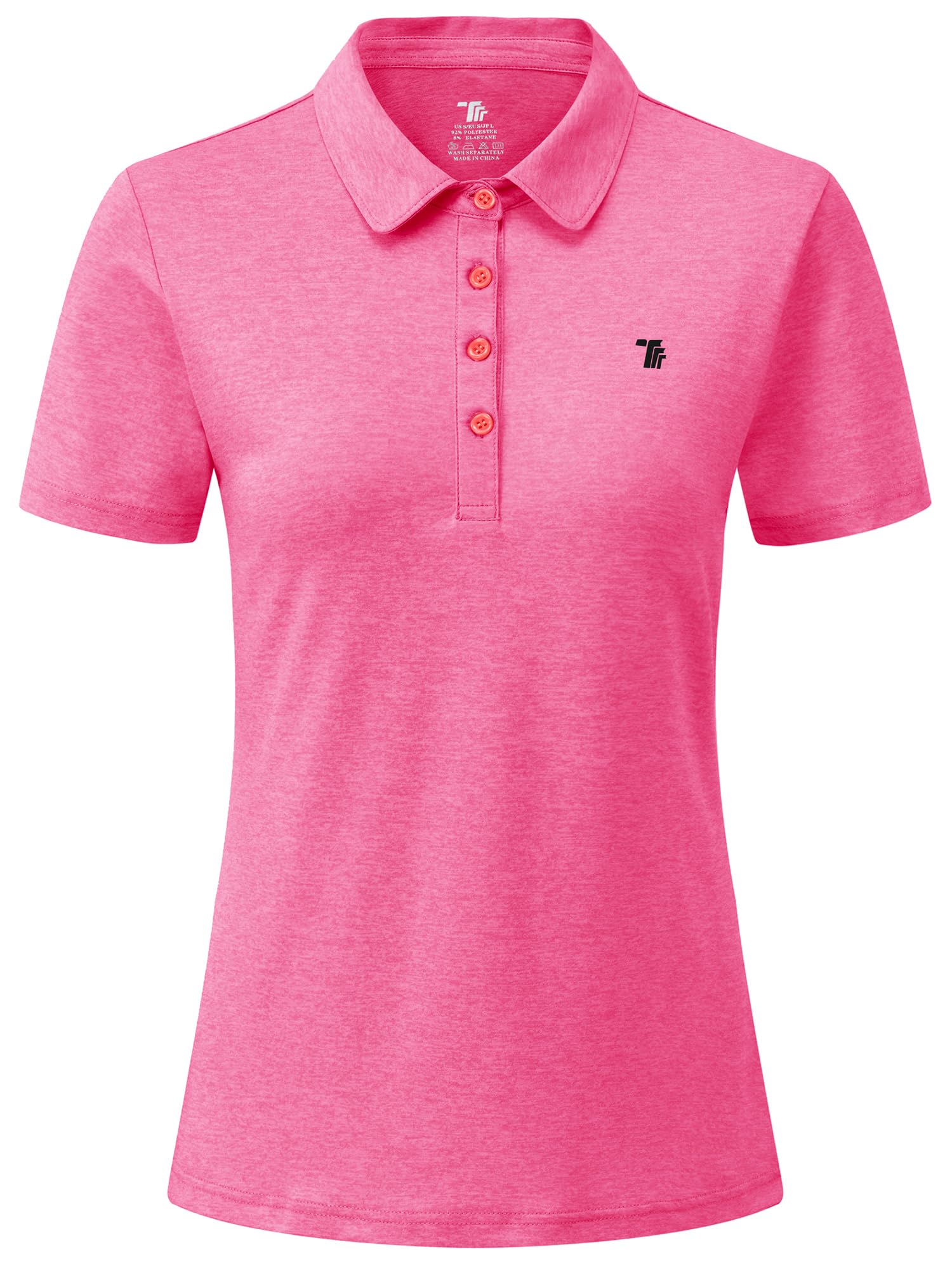 YSENTO Polo de golf à manches courtes pour femme, coupe sèche, Rose rouge, XXL | T-shirt de sport respirant à séchage rapide pour femme