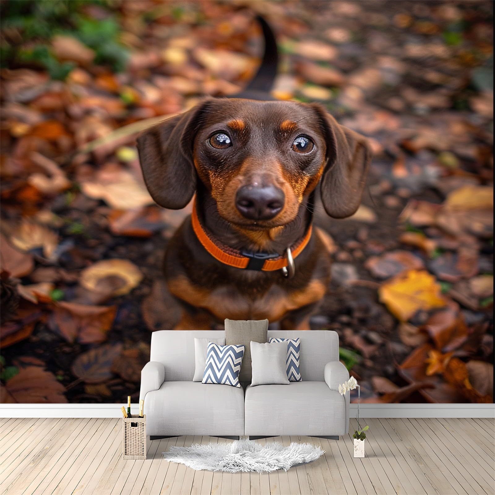 Photo Wallpaper Wall Application Animal Dachshund Wallpaper Designer Photo Mural- 150 x 105 cm Wall Mural- for Living Room Bedroom Office Home Decoration
