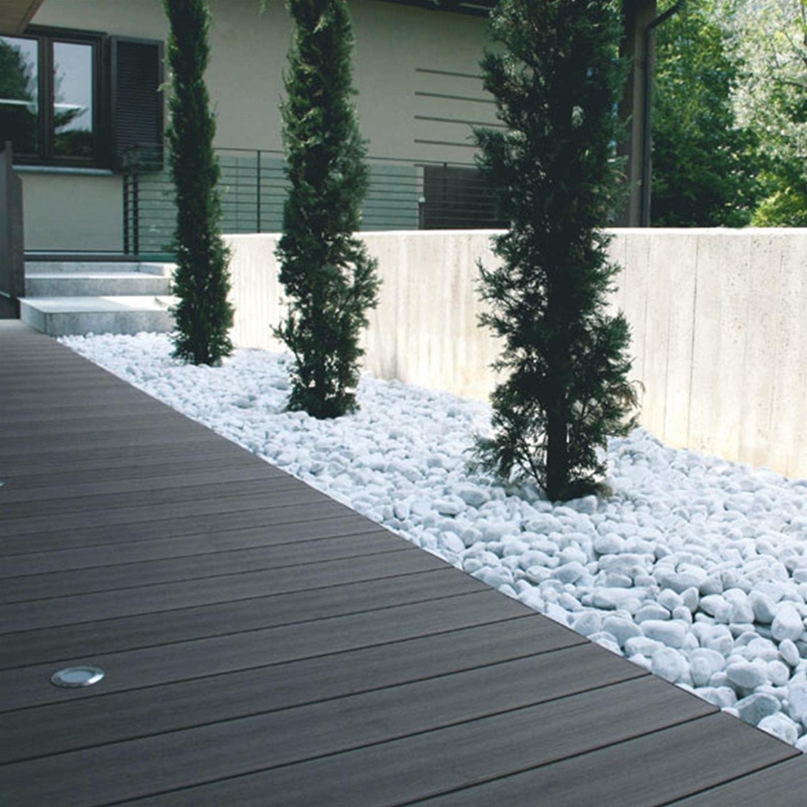 Decor Space Ciottoli bianci da giardino, in marmo di Carrara, sassi decorativi, pietre naturali per vasi fiori ed acquari "Made in Italy" (25 Kg 25-40 mm)