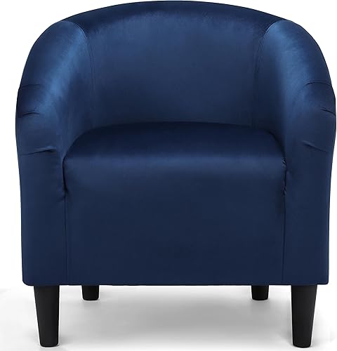 Miniatura 15 de Topeakmart Silla decorativa de terciopelo, cómoda y moderna silla de club de terciopelo con reposabrazos y patas resistentes para sala de Azul