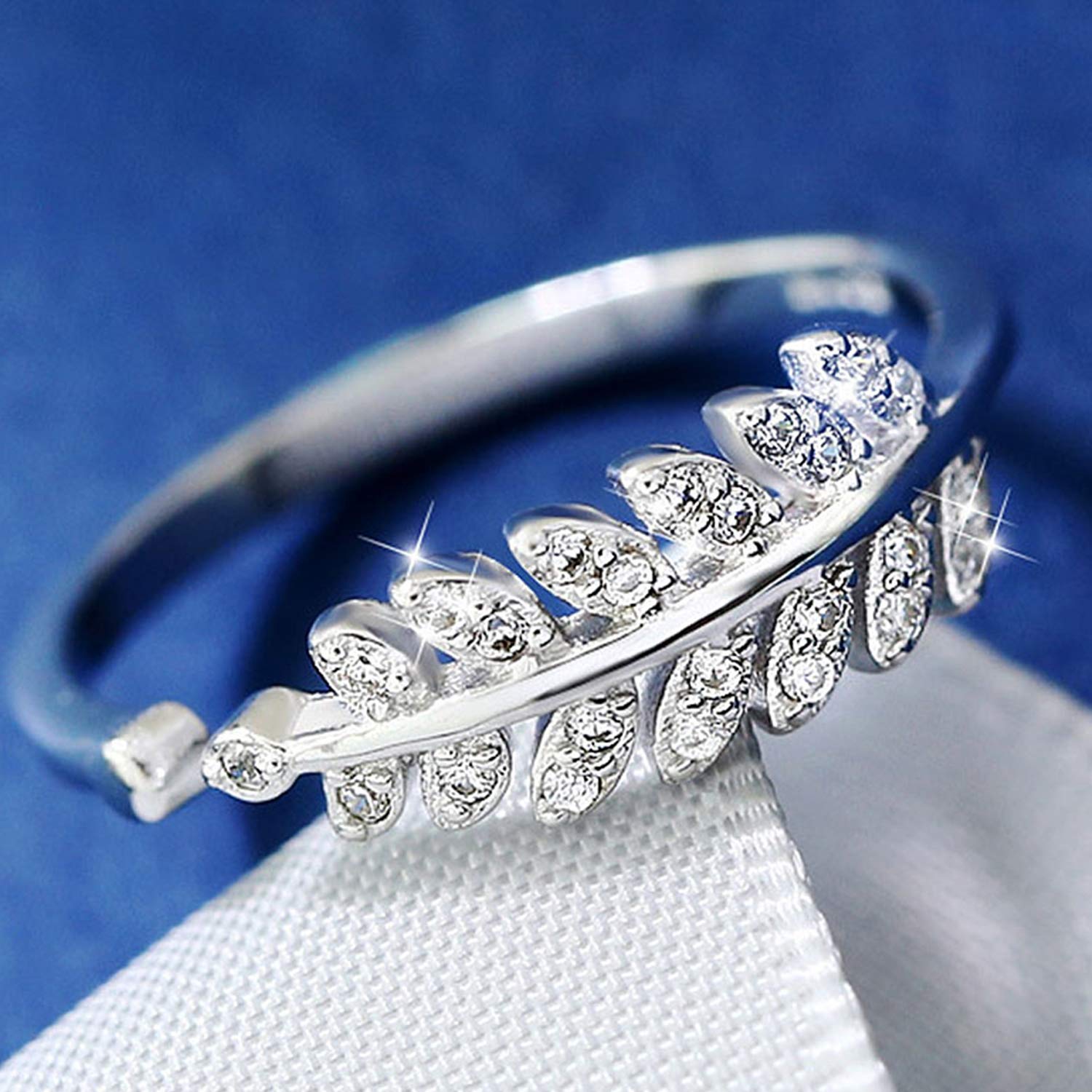 Mahi Non Precious Metal 3 Pcs Combo of Stylish and Designer White Stones Adjustable Finger Rings for Women (CO1105158R) 3