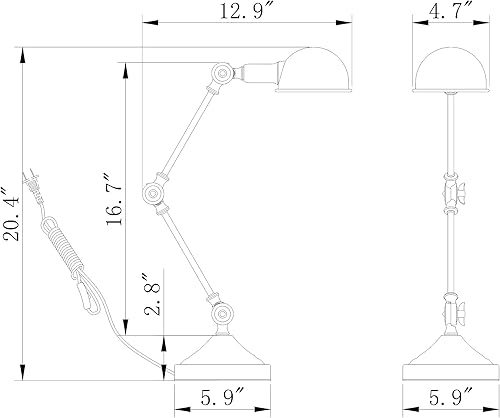 Miniatura 3 de Warehouse of Tiffany TM1721 Pauh - Lámpara de mesa de cristal laminado con 1 luz, color plateado