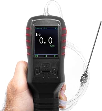 Helium Gas Analyzer | Purity and Leak Detection | 0-100% | 0.1ppm Resolution | USA NIST Calibration | Built-in Pump & Probe |