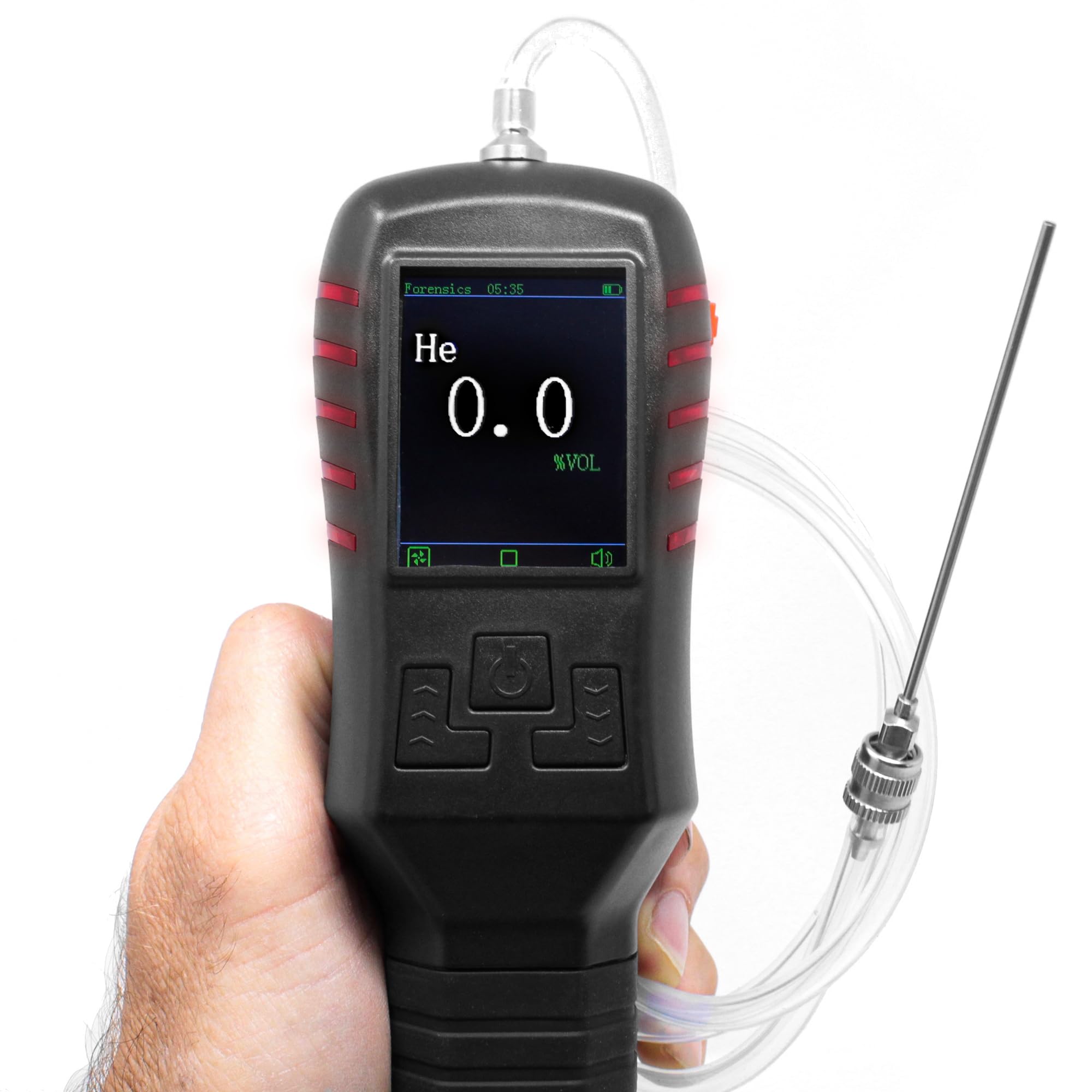 Helium Gas Analyzer | Purity and Leak Detection | 0-100% | 0.1ppm Resolution | USA NIST Calibration | Built-in Pump & Probe |