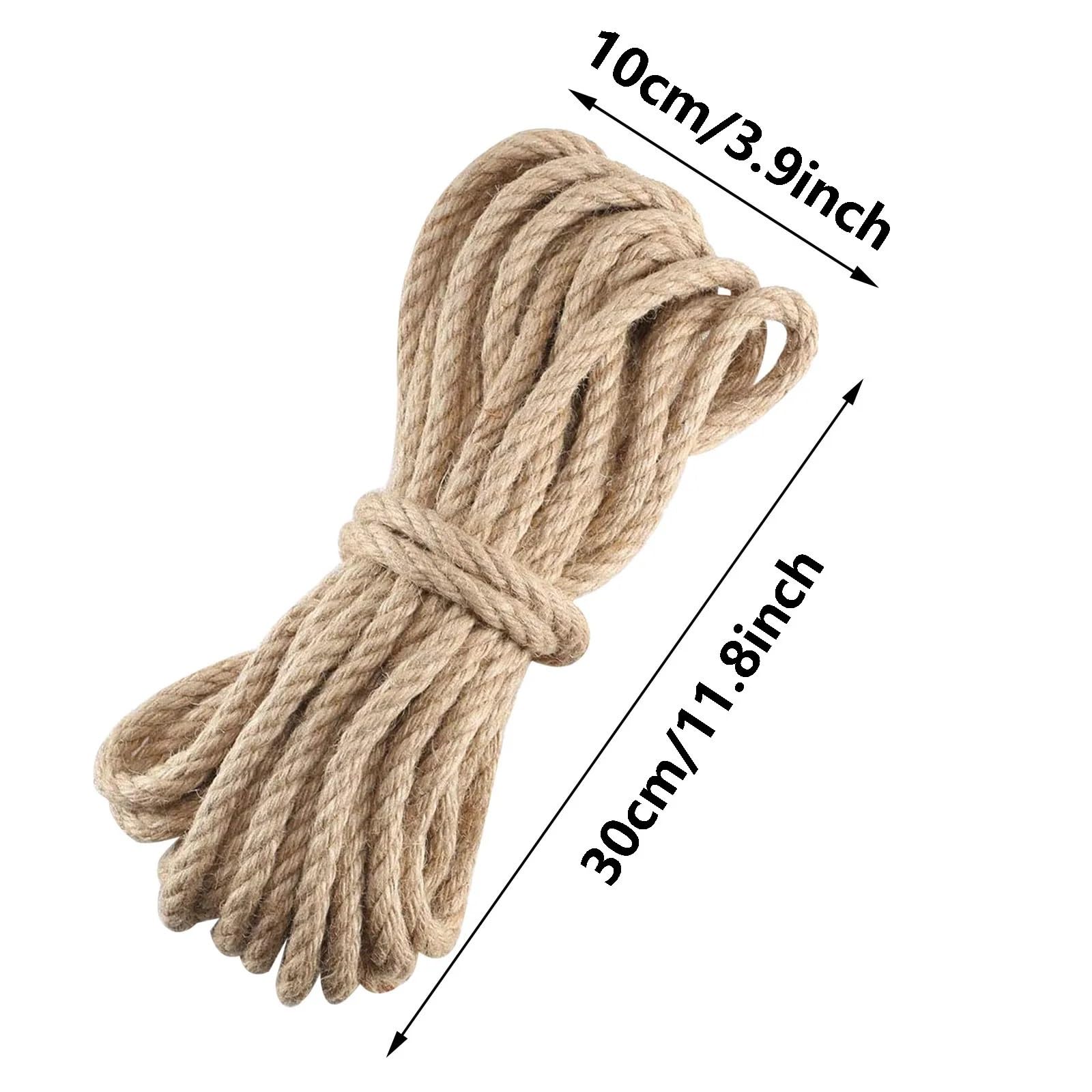 50 m x 10 mm Hanfseil, Tauziehen-Seil, Haushalt, DIY, dekoratives Seil for Heimwerker und Kunsthandwerk, Verpackung, Floristik, Bündelung Für Camping Garten