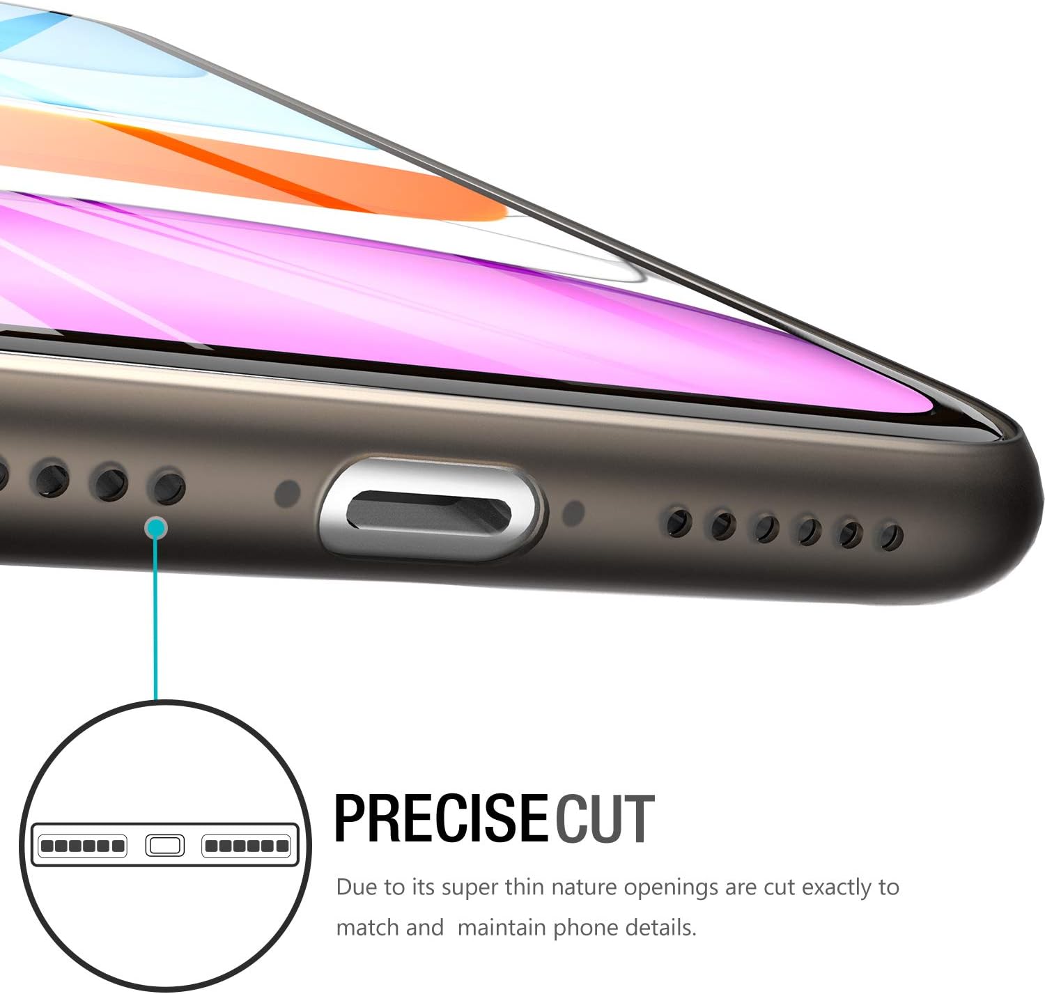 TOZO for iPhone 11 Case 6.1 inch(2019) Hard Cover 0.35mm World's Thinnest Protect Bumper Shell Semi Transparent Light Weight with Matte Finish Black