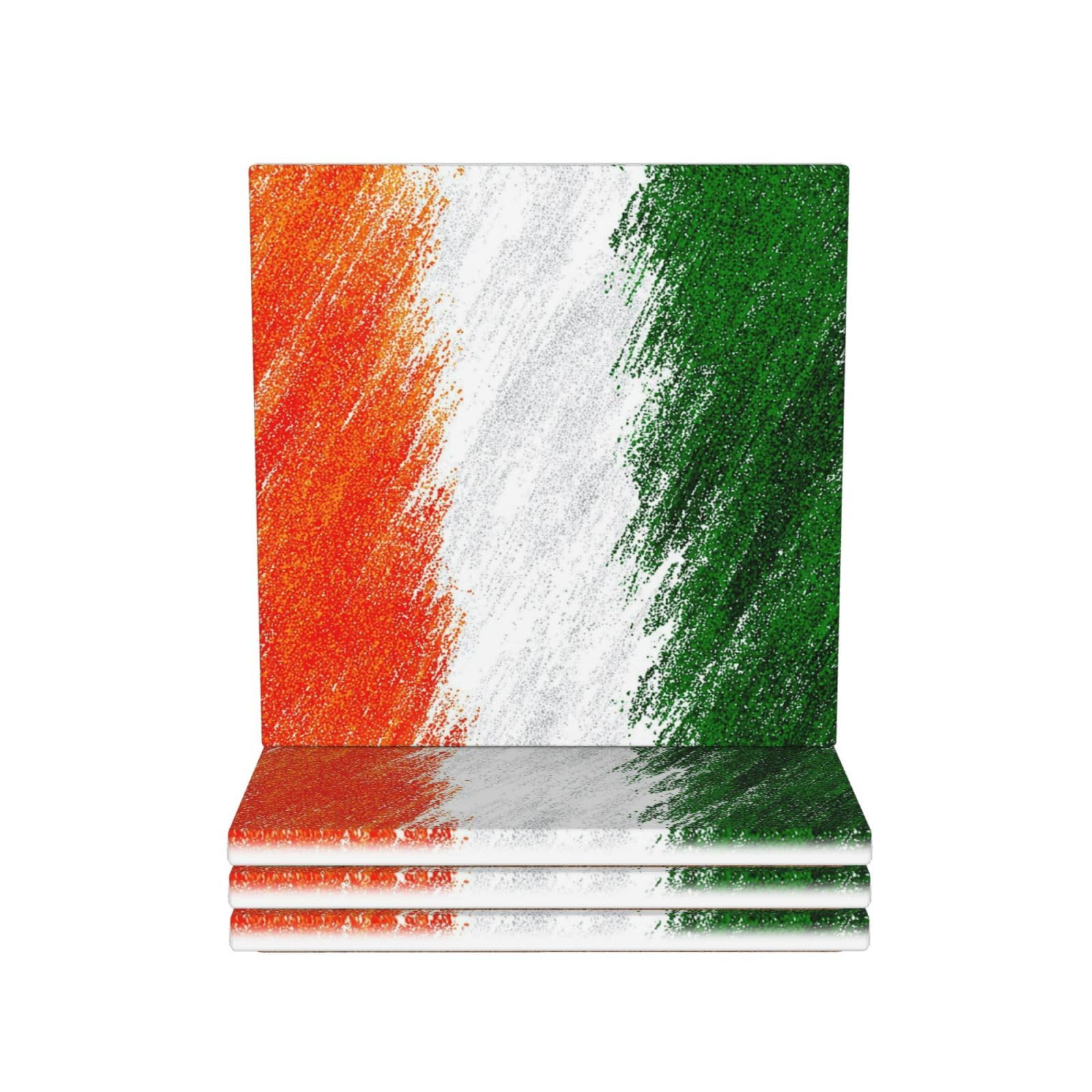 Drink Coasters Set of 4 Coffee Ceramic Coaster Irish Coasters for Drinks Coffee Cup Mat Heat Resistant Tabletop Protection Coaster Desk Accessorie Home Decorative
