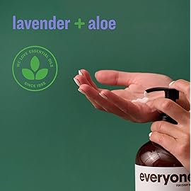 Everyone 2-in-1 Lotion for Hands/Body, 8 ounce (Pack of 2) Lavender and Aloe made with Essential Oils for Men and Women