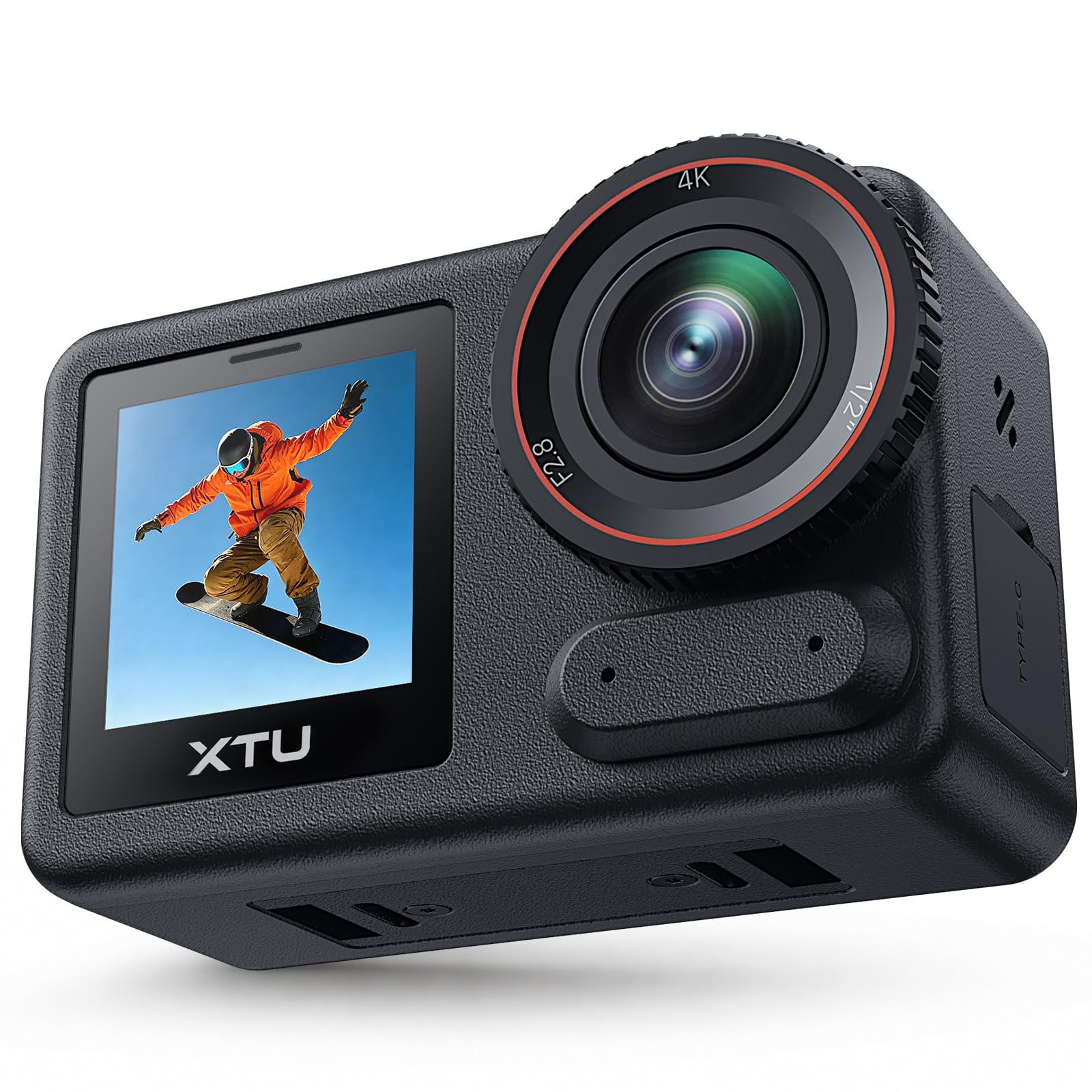 XTU S7 PRO 4K Action Kamera 50FPS - Super 5.0 Stabilisierung, AI ISP, Magnetische Schnellhalterung, 1/2'' 48MP Sensor, WiFi 6, 360° Horizontkorrektur Sportkamera für Motorrad, Vlog, Reisen
