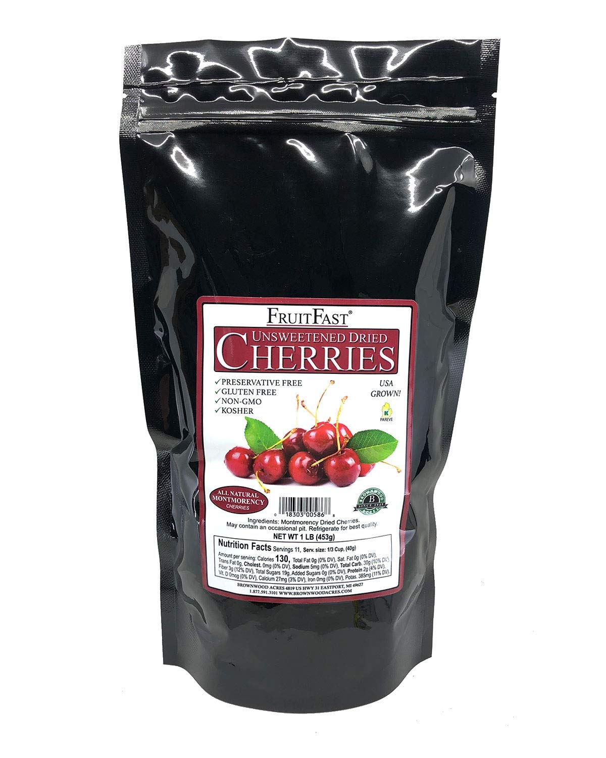 Unsweetened Dried Cherries by Brownwood Acres FruitFast