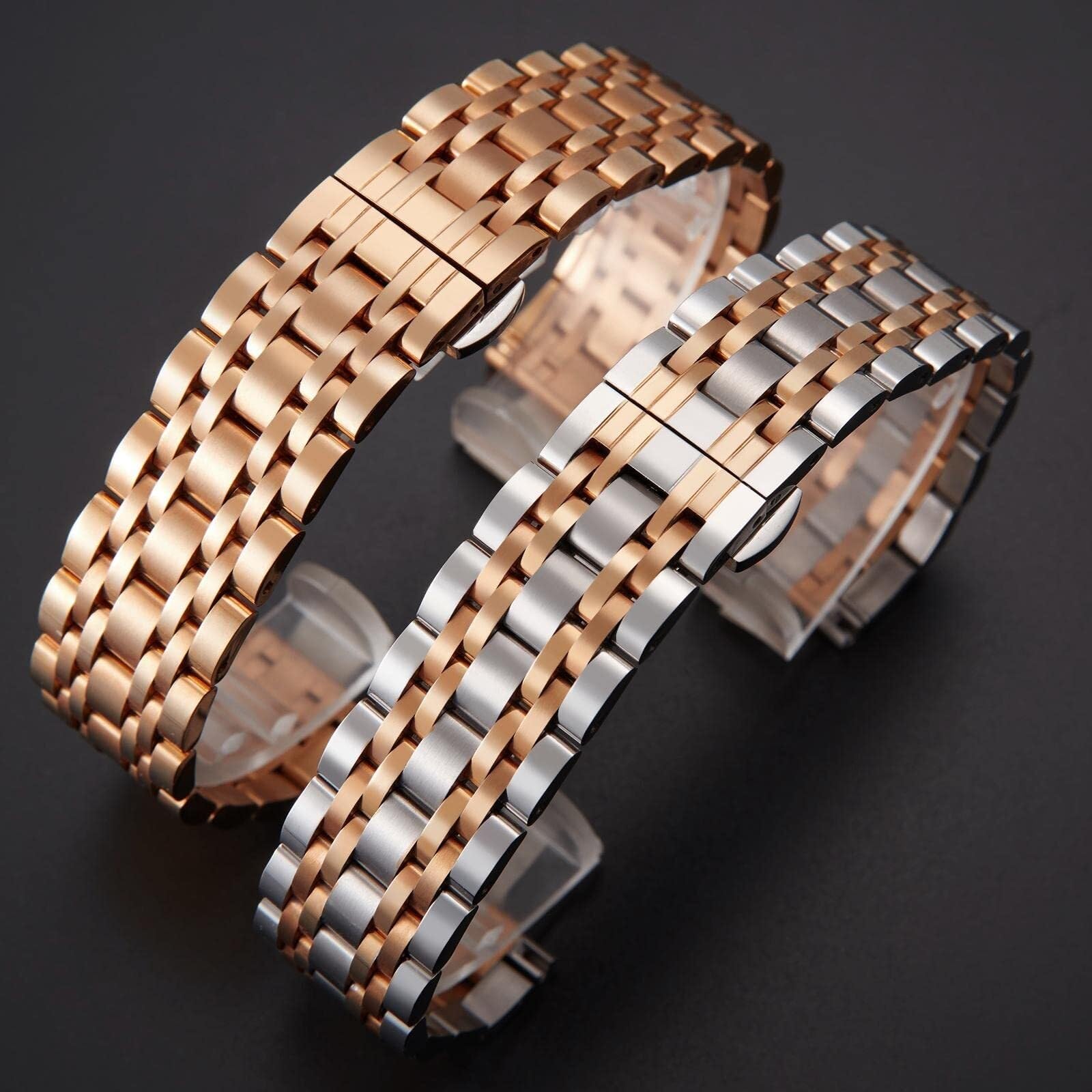 CZKE Bracelet de montre de rechange en acier inoxydable haut de gamme pour homme et femme 14 mm, 16 mm, 18 mm, 21 mm, 22 mm, 20 mm, 12 mm, 19 mm