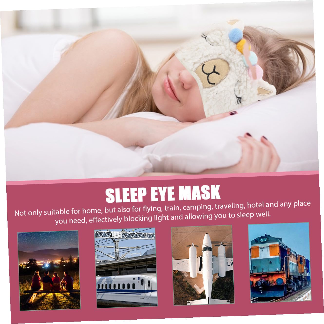 Healeved 3 Set Di Maschera Da Notte Carina Per Dormire Maschera Di Alpaca Da Notte Antiluce Benda Da Viaggio Morbida 2 Pezzi * 3