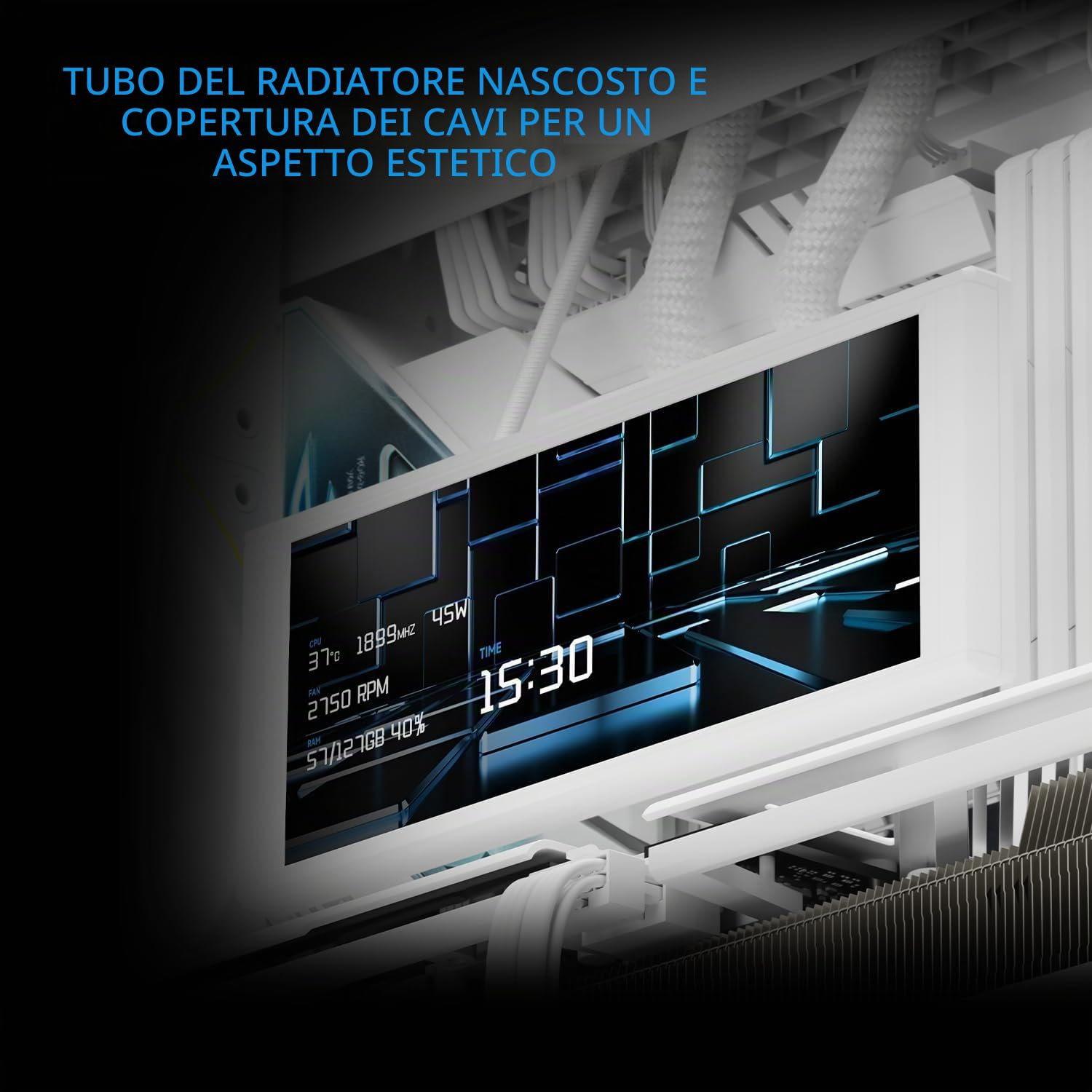 Thermalright A70 Bianco PC-Case-Panorama a 270°-Vetro Temperato ATX-Midi Tower Chassis, supporta scheda madre ATX/GPU 420mm, gestione cavi nascosta-Bianco