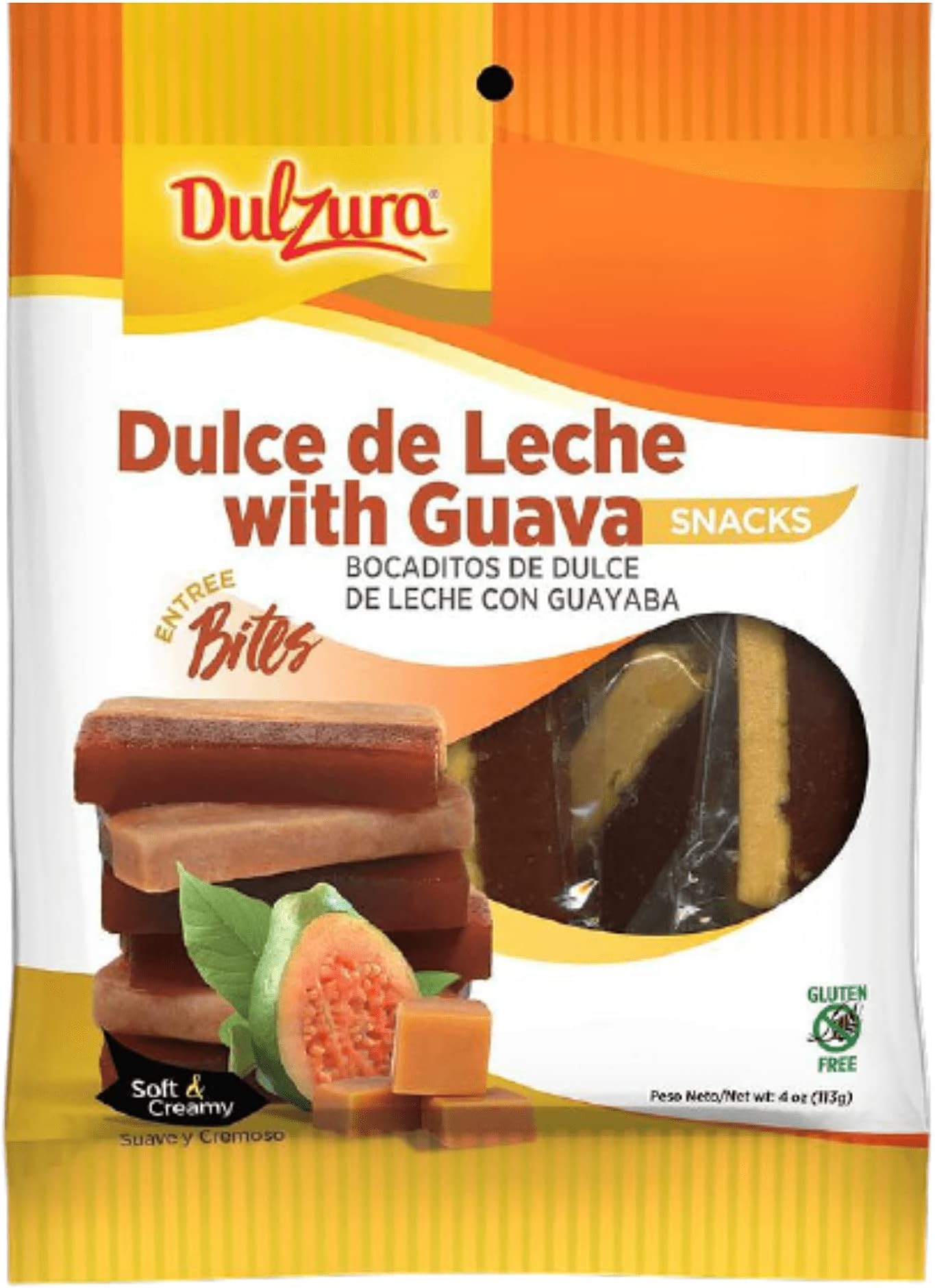 Dulzura Borincana Dulce de Leche con Cuayaba, Entree Bites Milk Candy with Guava, 4 Ounce (Pack of 1)
