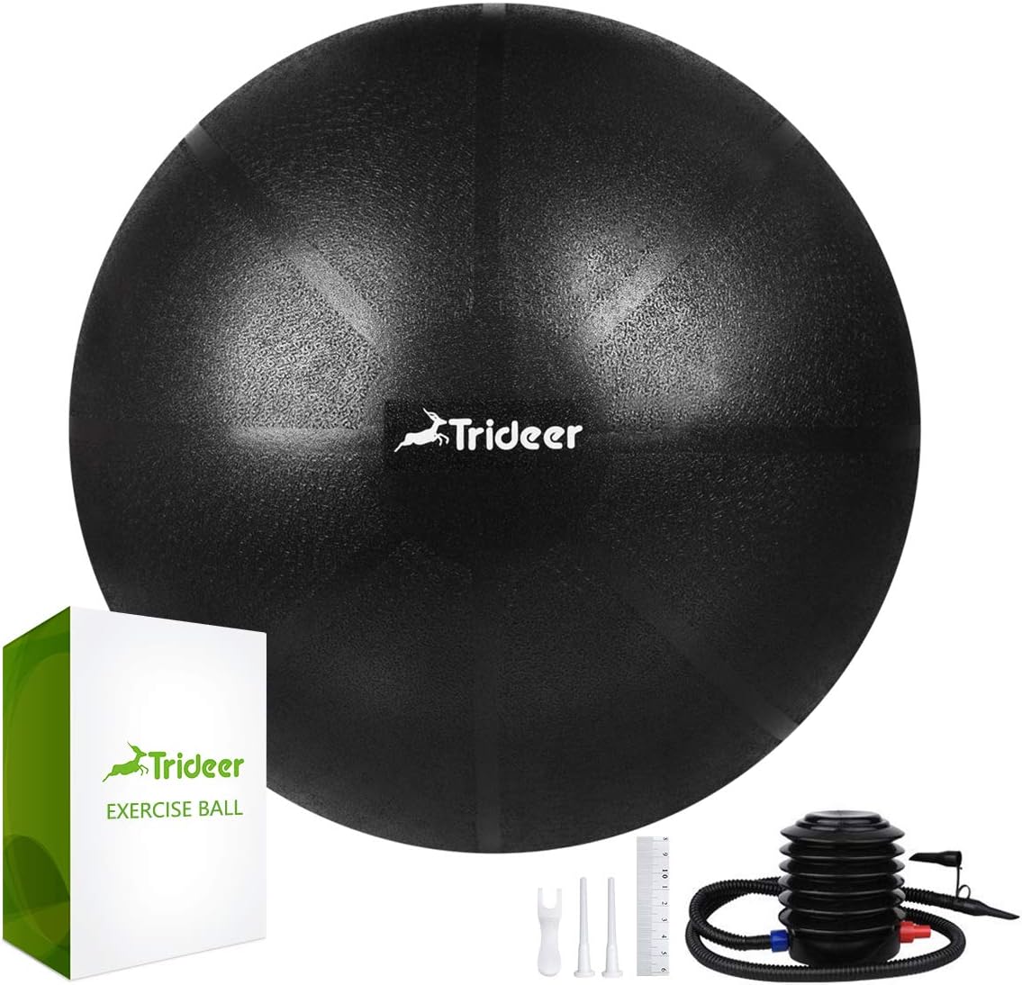 Trideer Exercise Ball (45-85cm) Extra Thick Yoga Ball Chair, Anti-Burst Heavy Duty Stability Ball Supports 2200lbs, Birthing Ball with Quick Pump (Office & Home & Gym)