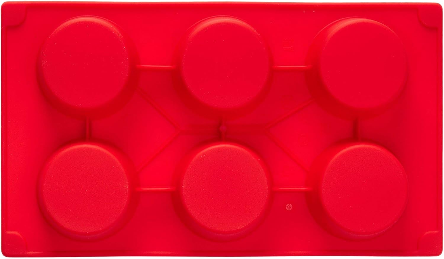 Lékué 6 Cavity Silicone Muffin Baking Mold - Red - 100% Platinum Silicone Non-Stick Baking Tray - Oven & Microwave Safe - Food Safe, Dishwasher Safe, Freezer Safe - WHD 7x11.8x1.4"