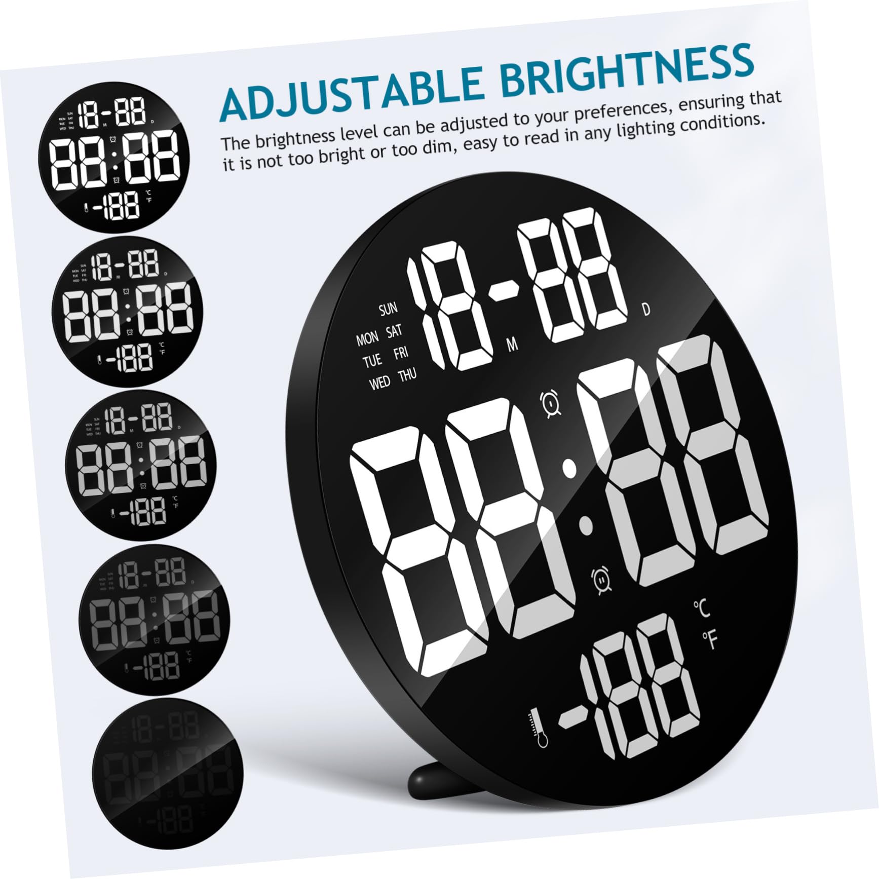 Garneck Reloj Colgante Reloj Digital Pantalla Gran De Pared Alarma Digital Led De Pared con Fecha para Dormitorio