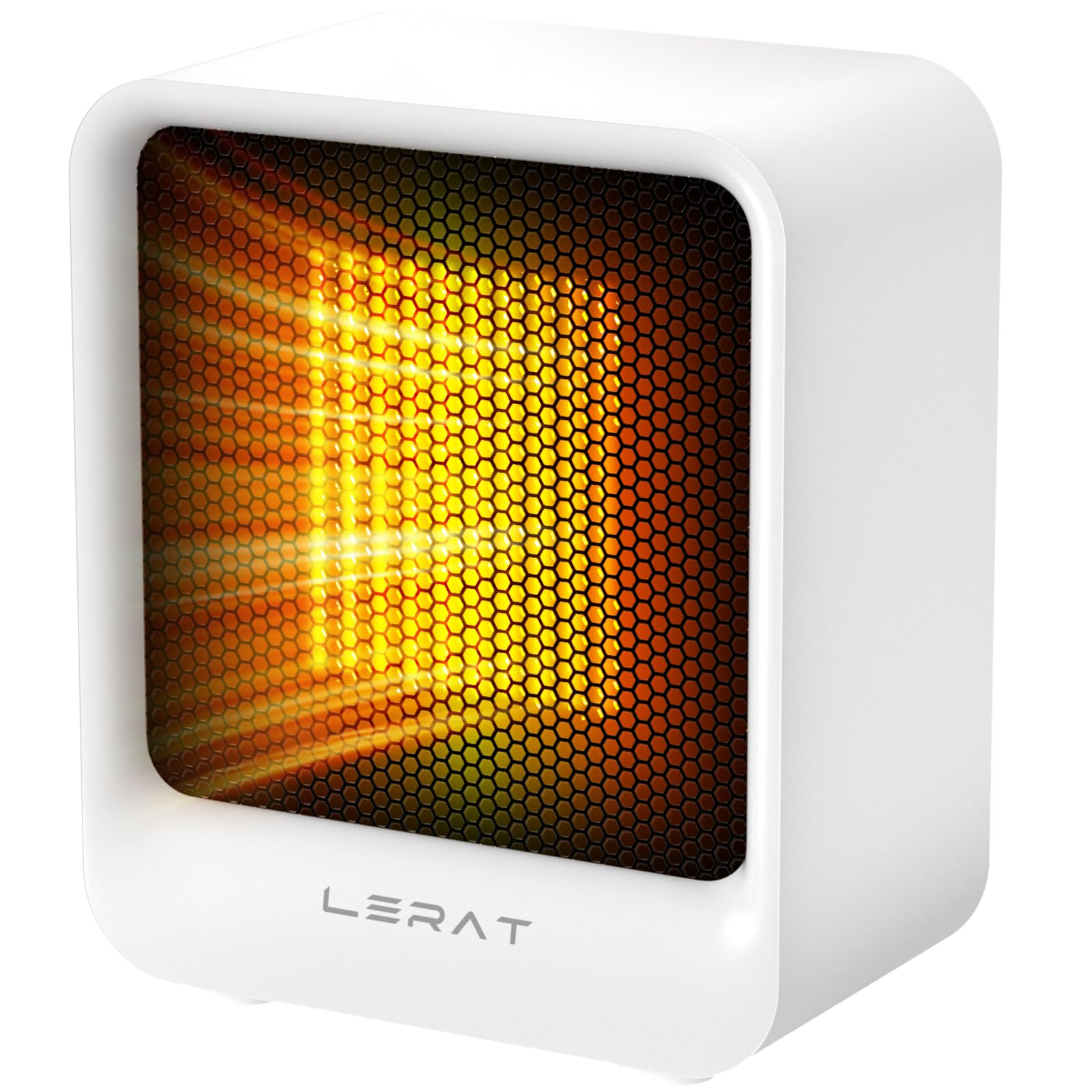 Lerat Electric Space Heater, Small Heater for Indoor Use, 500W PTC Fast Heating Portable Heaters, Overheating & Tip-Over Protection, Mini Personal Heater for Office Desk Camping, White