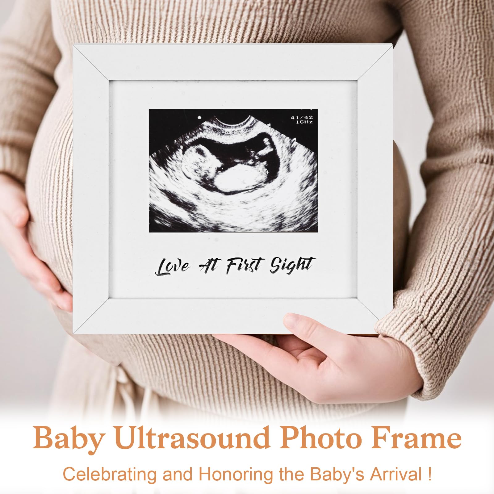 New Parents Gifts for Couples, First Time Mom & Dad Baby Gift Basket with Decision Coin, Ultrasound Frame, Caps, Gender Reveal Present, Expecting Parents, Pregnancy Announcement, Congrats