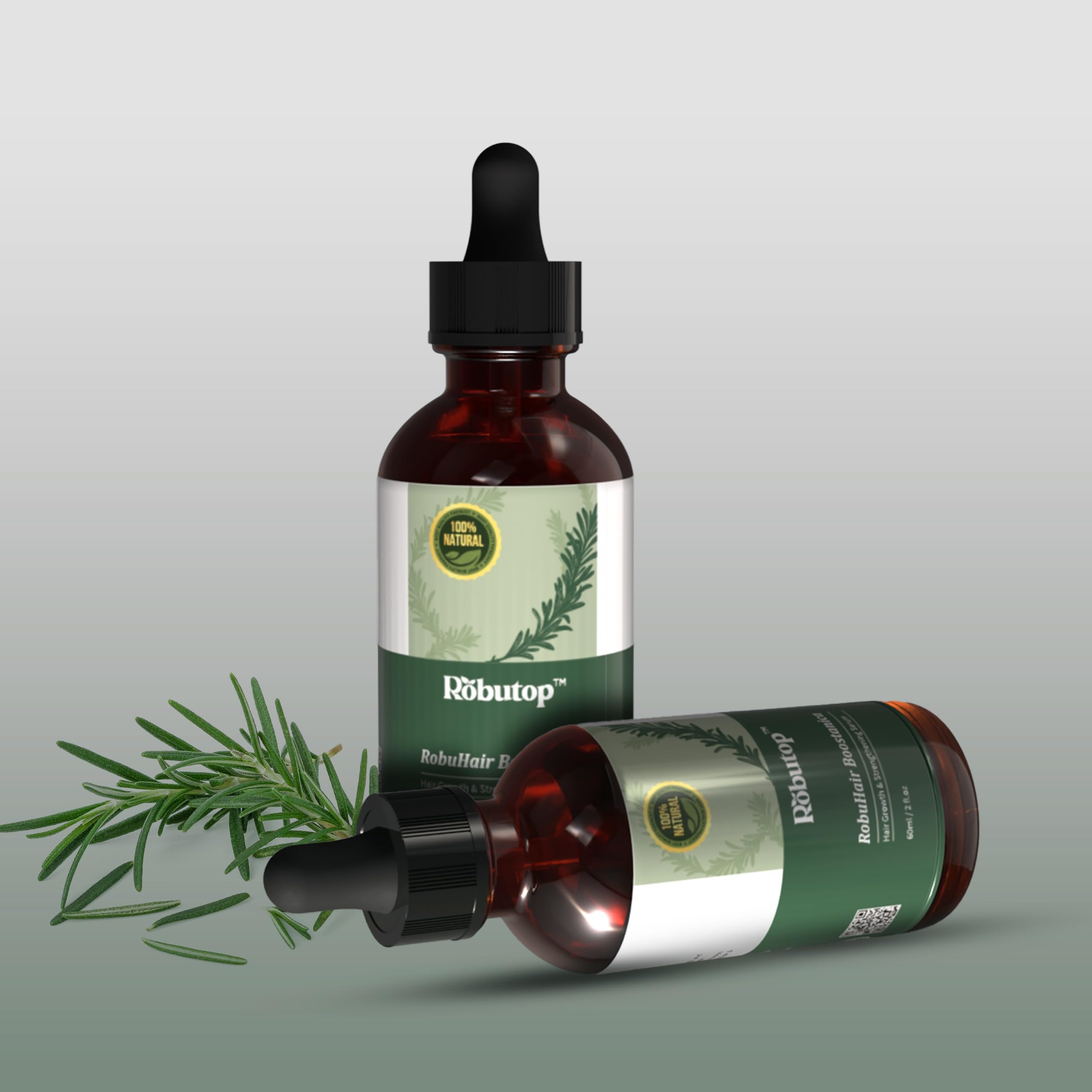 Robutop RobuHair Boostanica Hair Growth Serum, Natural Strengthening Formula with Rosemary, 2 fl oz