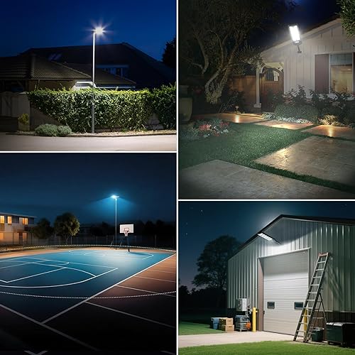 Miniatura 7 de 4-Pack Solar Street Lights Outdoor, 13000LM 6500K Waterproof LED Solar Flood Lights with Motion Sensor, Dusk to Dawn Solar-Powered Light for