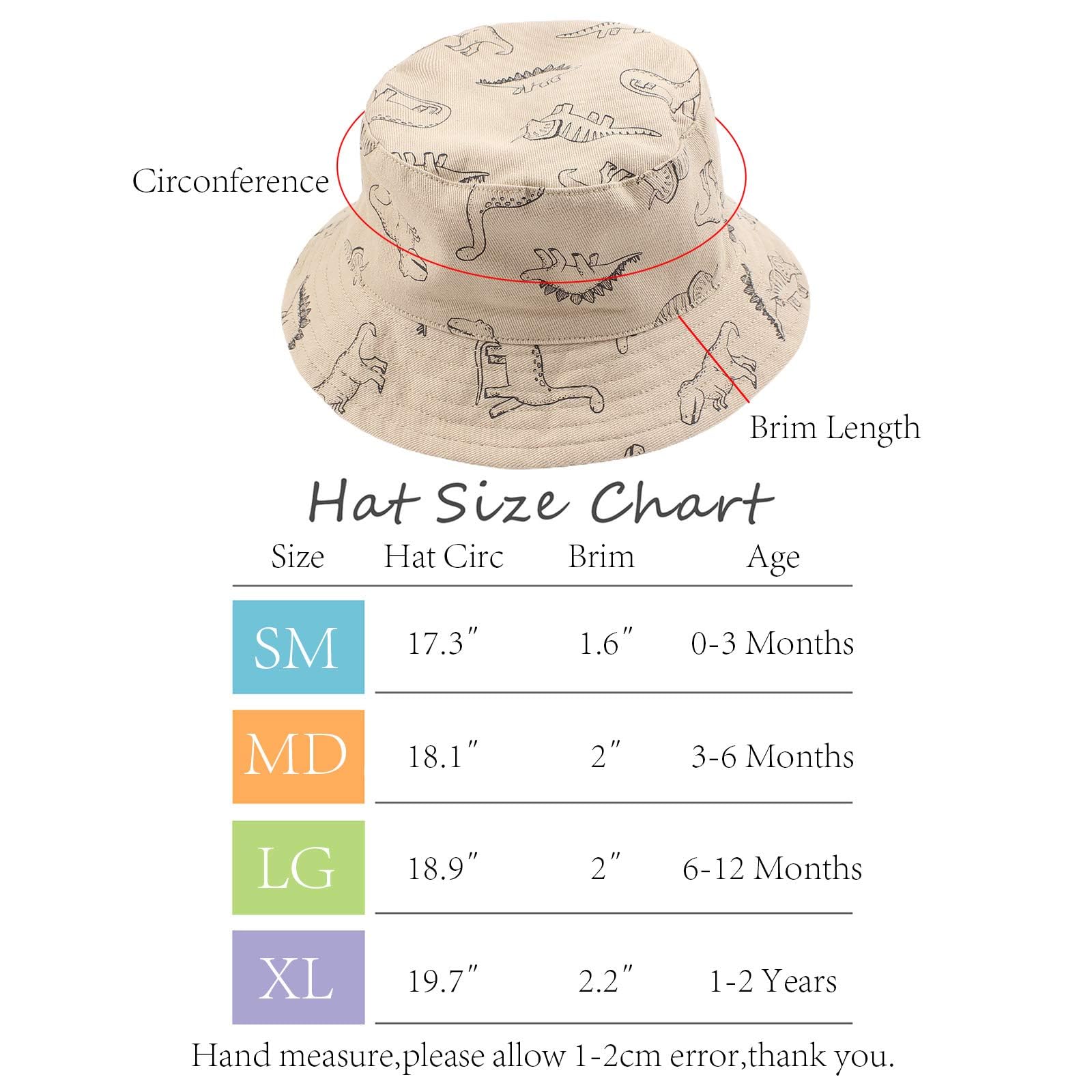 XIAOHAWANG Baby Boy Sun Hat Infant Toddler Dinosaur Bucket Hats Summer Baby Boys Beach Caps — view 6