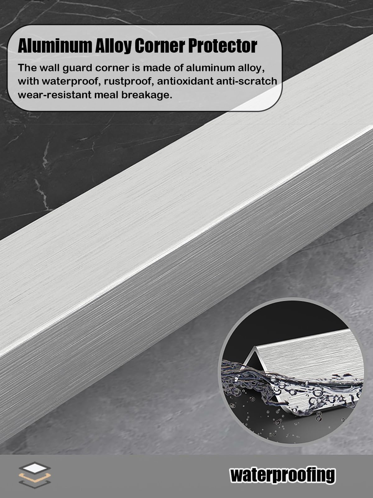 Profilo angolare Paraspigoli Autoadesivi per Pareti, Protezioni per Angoli di Pareti A Secco, Larghezza 3,6 Cm, Protezioni per Angoli in Metallo per Soggiorno/ristoranti(White,80cm(2.6ft))