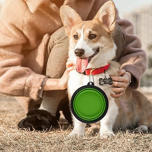 Miniatura 2 de Guardians Cuencos grandes plegables para perros, cuencos de viaje para agua y comida de 34 onzas, platos plegables portátiles con clip de mosquetón,