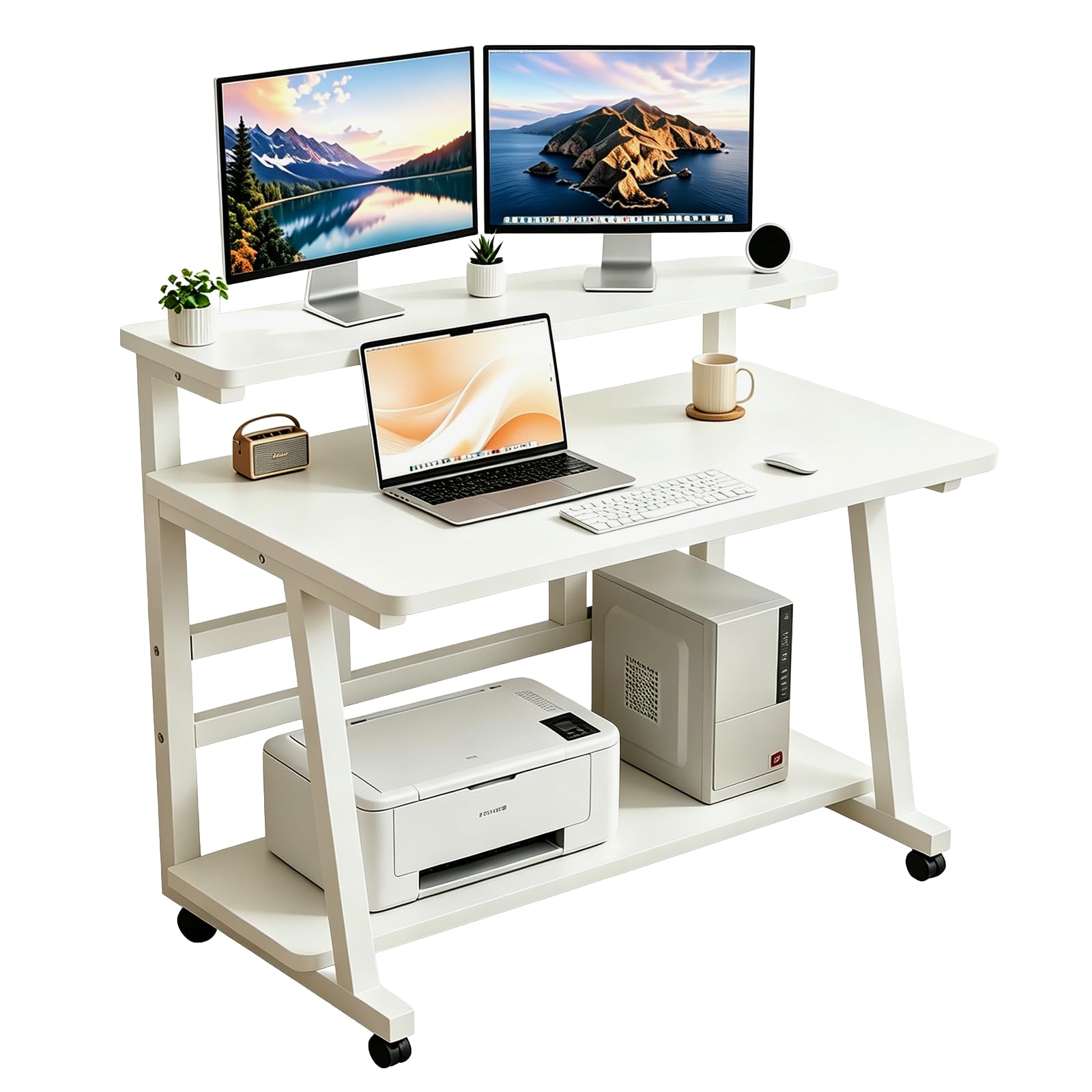 31.5 Inch Compact Rolling Computer Desk