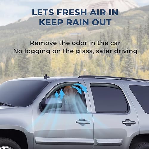 Miniatura 4 de ISSAUTO - Protectores de lluvia para ventanas en canal compatibles con Silverado Sierra 1500 07-14 Silverado Sierra 2500 3500 07-13 Avalanche 07-14