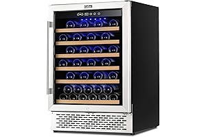 Premium Humidity Controlled Wine Cooler: 51 Bottle Wine Fridge for Home