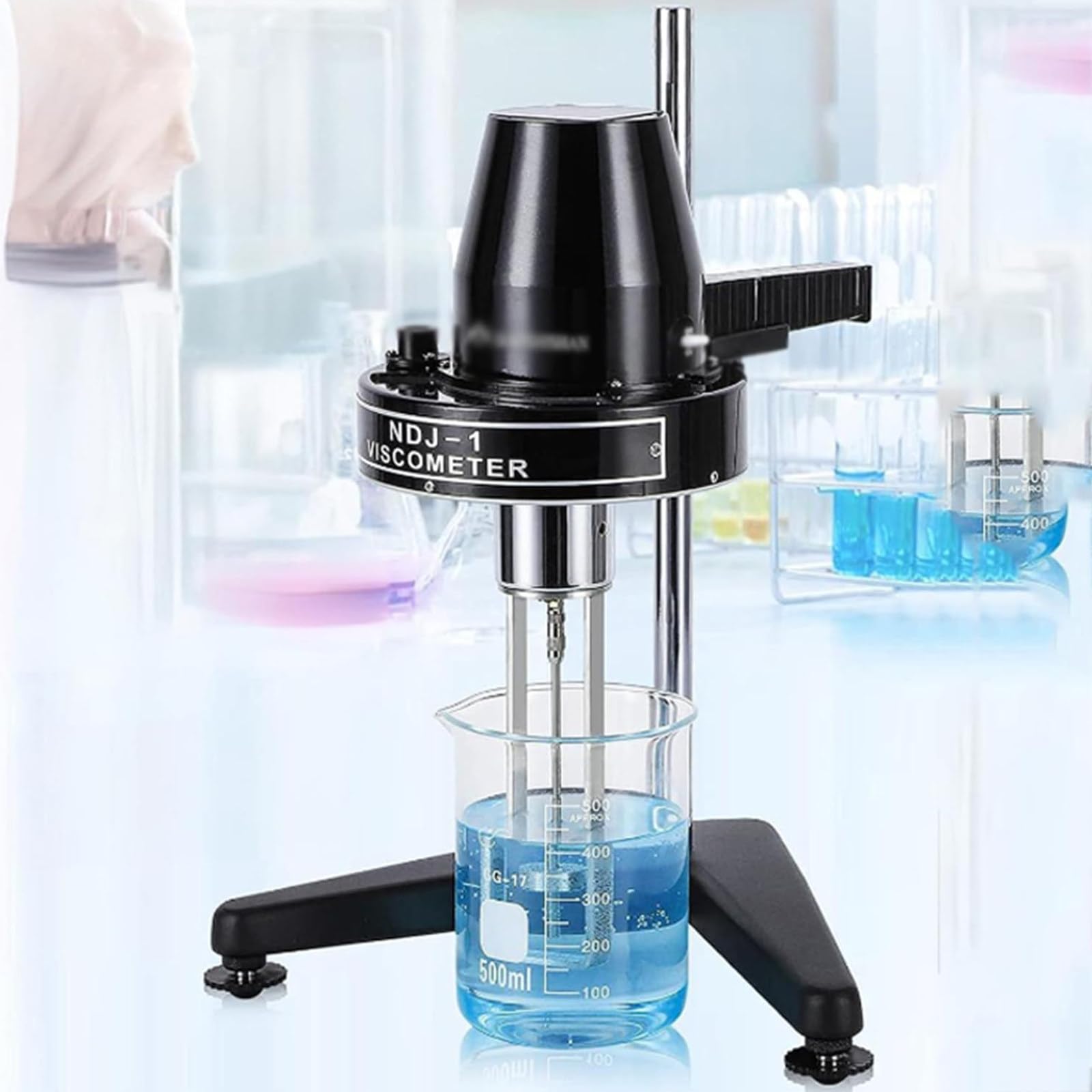 DDZJTPP Portable Rotational Viscometer,Digital Rotary Viscometer 10-100,000 MPa.S,Adjustable Speed,±5% Accuracy with 4 Rotors Viscosity Tester,Laboratory Viscometer for Grease,Paint,Adhesives