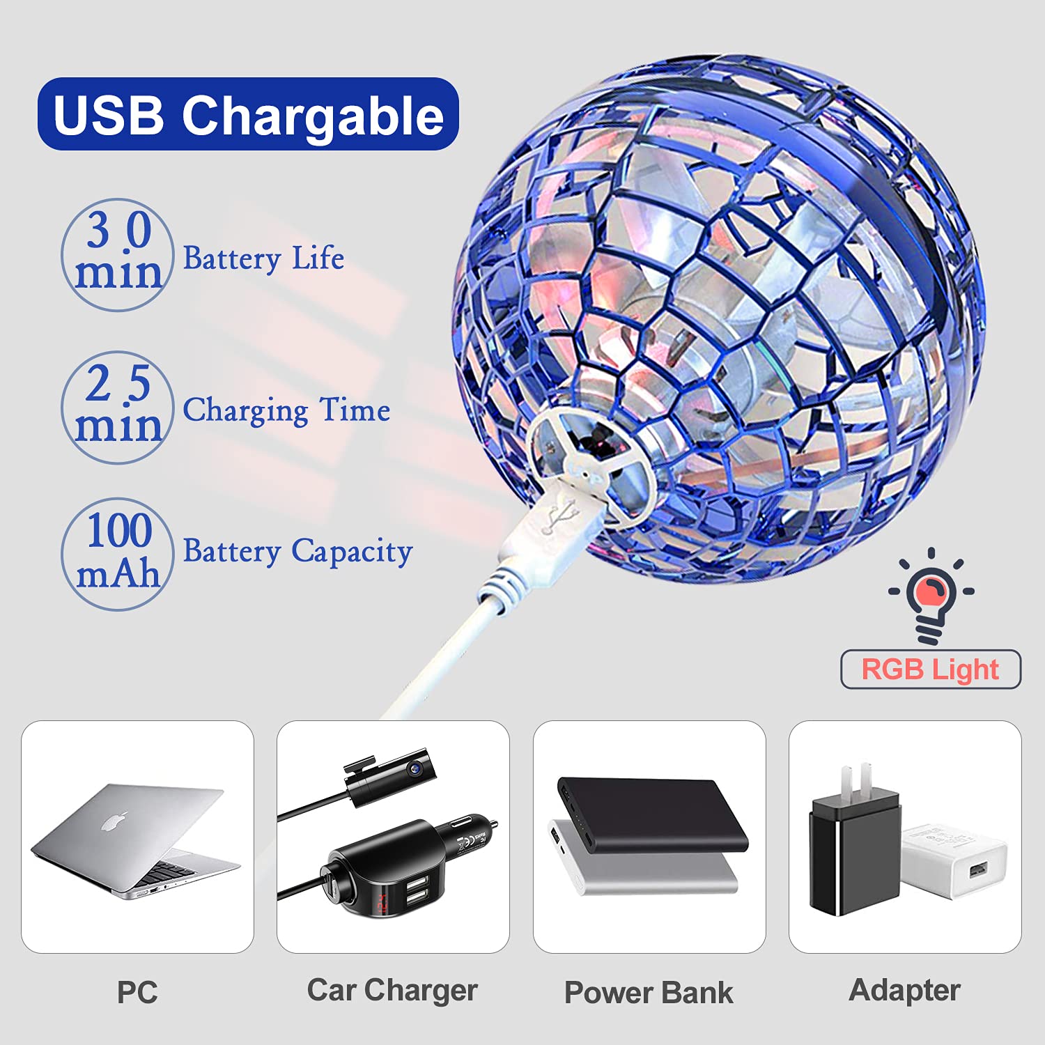 Flynova Pro Flying Ball Toy Hover Ball Flying Orb Hand Controlled Mini Drone For Kids