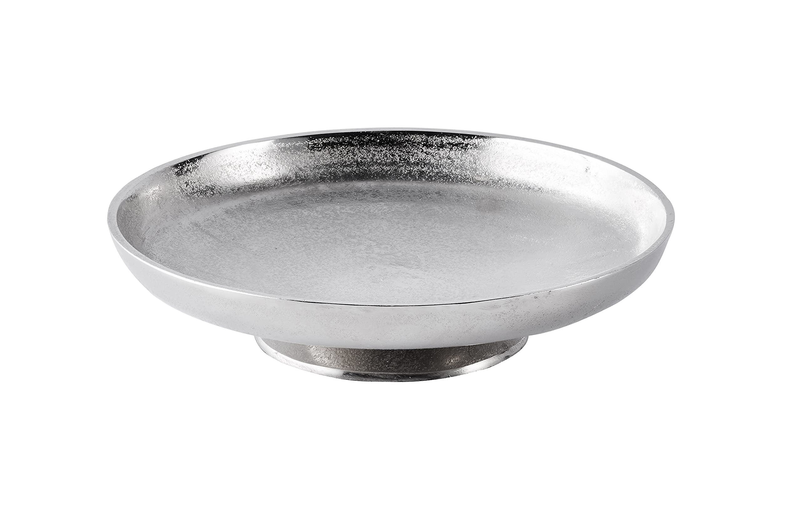 Cuenco decorativo de aluminio, plata, decoración de lujo, moderno, de metal, decoración de mesa, boda, decoración de Navidad, para salón, comedor o cocina, XL 29,5 cm