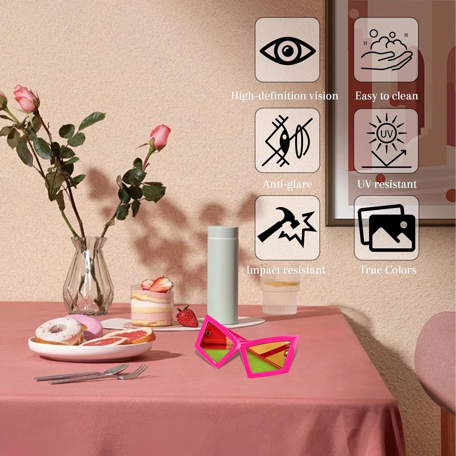 Funny Oversized Party Glasses Sunglasses Max Width 5.9", Hilarious Costume Accessories for Birthdays, Dance Parties - Image 6