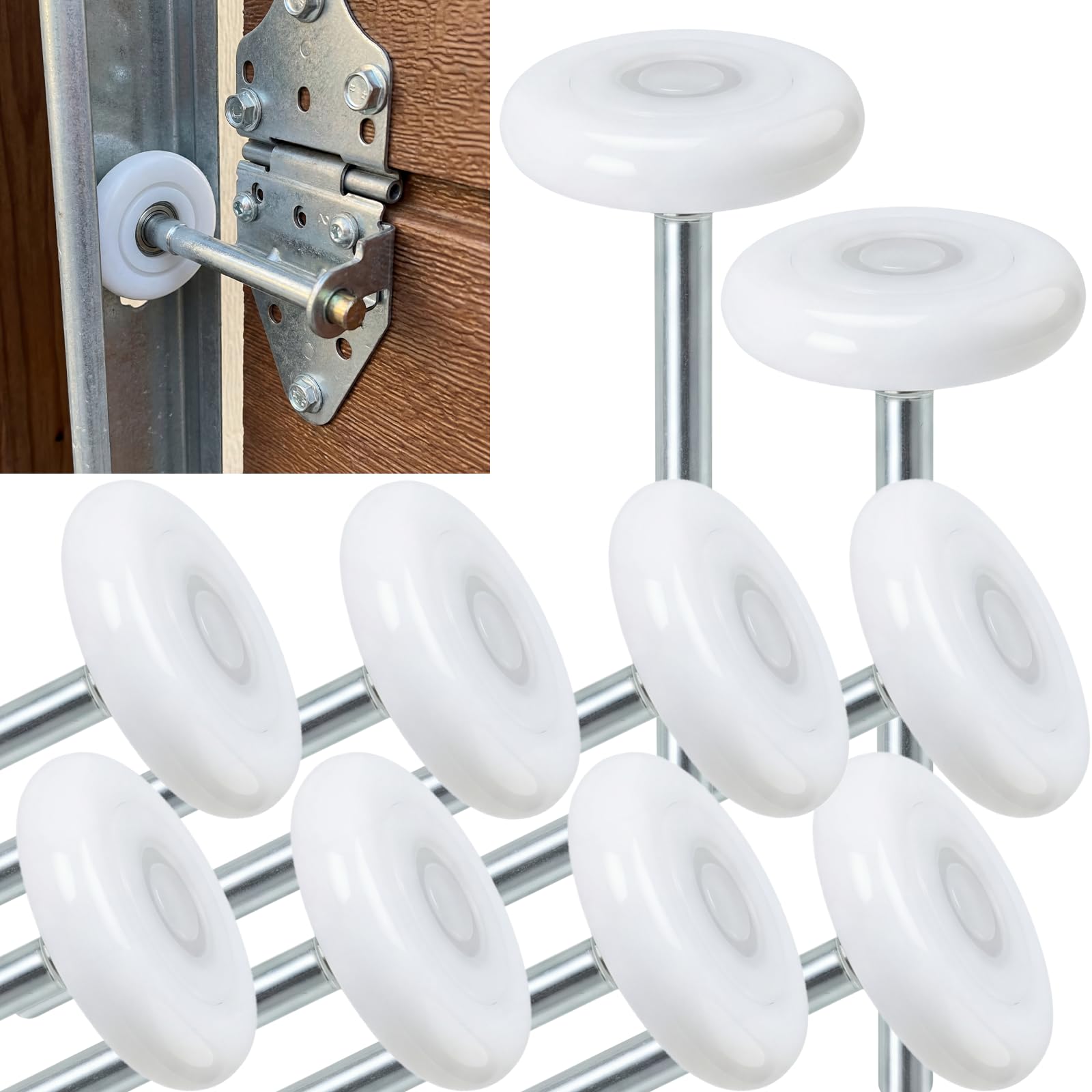Photo 1 of 10-Pack 7" Stem 3" Commercial Nylon Garage Door Roller with Dust Proof Cap Designed for 3" Garage Door Tracks Quiet/Durable High Load 6200zz Double Seals Precision Bearings