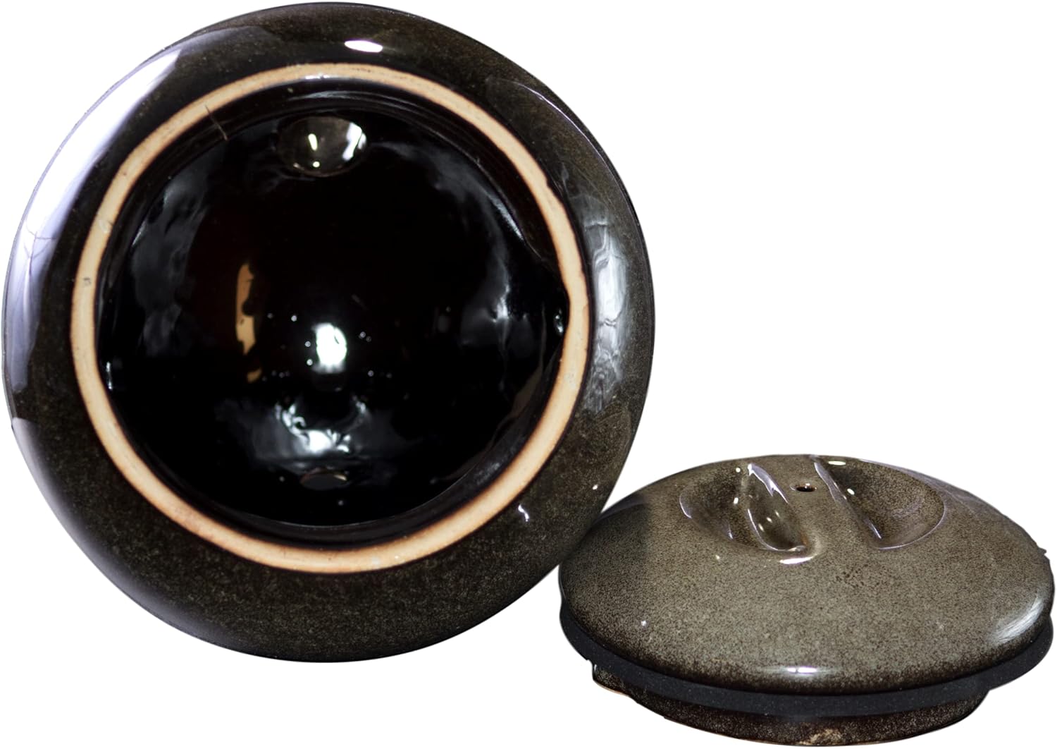 Byer of Maine Egg Bird Home for Small Songbirds, Sandy Granite, High Fired Porcelain Stoneware, Ceramic Bird House, Glaze Finish, with Forged Steel Hook
