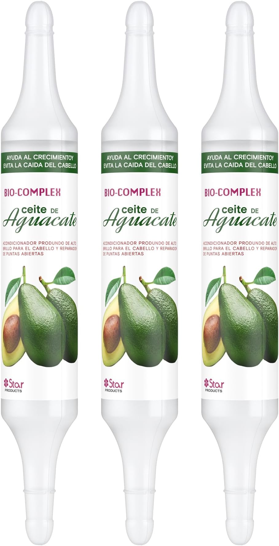 Avocado Oil Ampoules 3 Pack – 0.61 oz Each, Deep Nourishing Hair Treatment for Hydration, Repair, and Strengthening