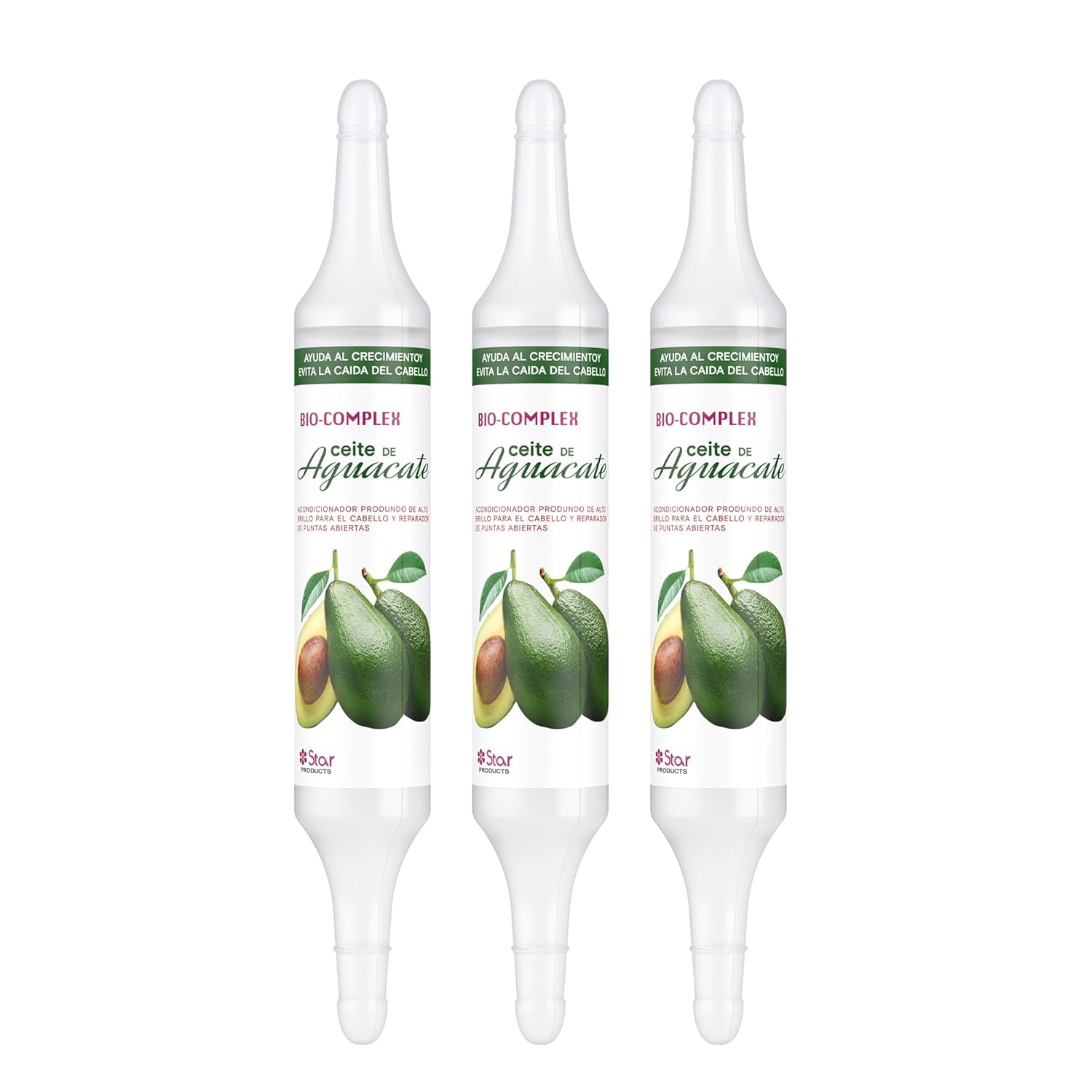 Biocomplex Avocado Oil Ampoules 3 Pack – 0.61 oz Each, Deep Nourishing Hair Treatment for Hydration, Repair, and Strengthening